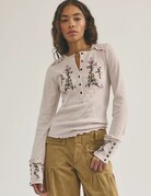 Free People Free People Fleur Embroidered Cuff Top