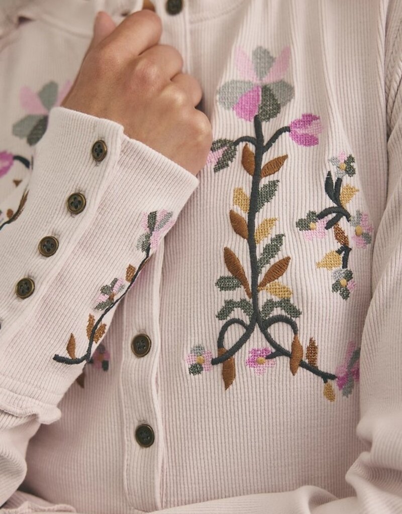 Free People Free People Fleur Embroidered Cuff Top