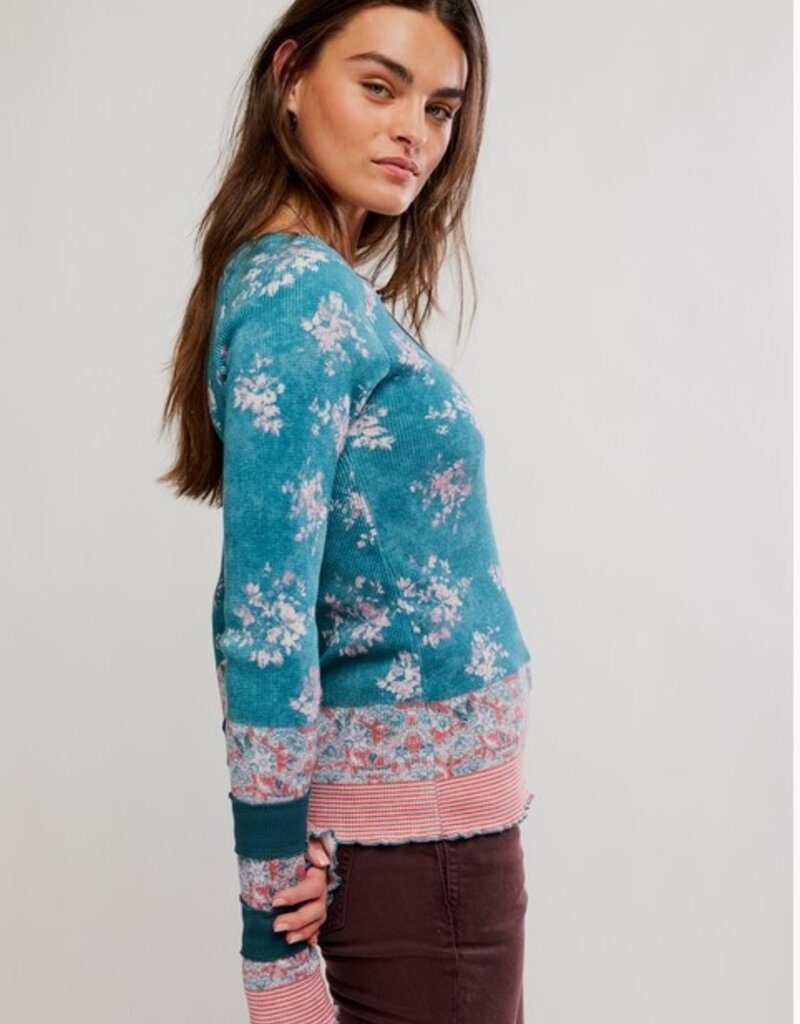 Free People Free People Easy Does It Printed Tee