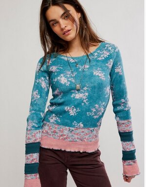 Free People Free People Easy Does It Printed Tee