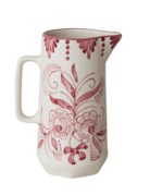 Creative Co-op Botanical Hand-Painted Pitcher