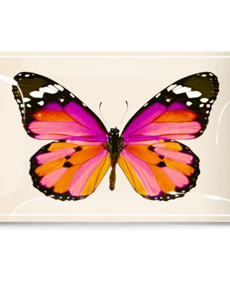 Ben's Garden BG Decoupage Glass Tray - Pink Sardinia Butterfly 3.5x5.5