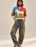 Urban Daizy Daizy Colorblock Horse Sweater