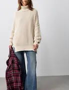 Free People Free People Worn Thru Turtle Sweater