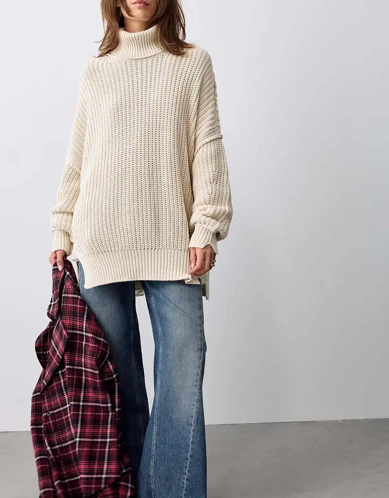 Free People Free People Worn Thru Turtle Sweater
