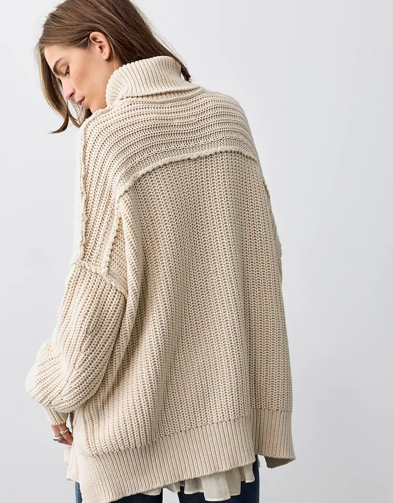 Free People Free People Worn Thru Turtle Sweater