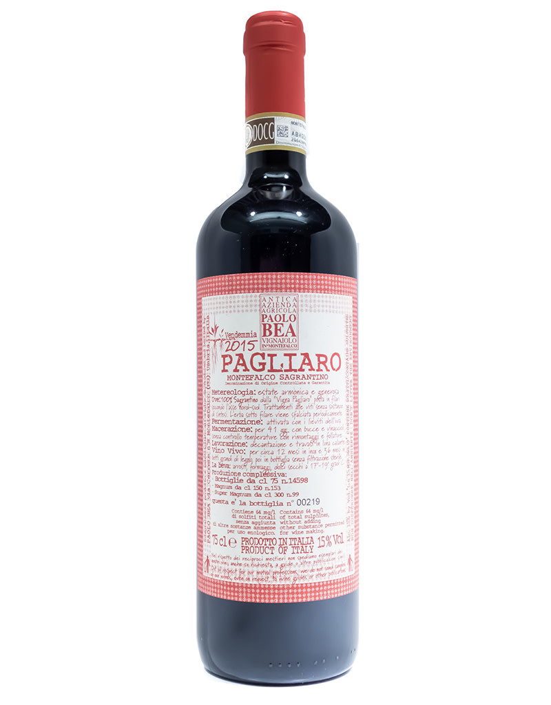 Paolo Bea 2018 'Vigneto Pagliaro' Sagrantino de Montefalco, Umbria, Italy