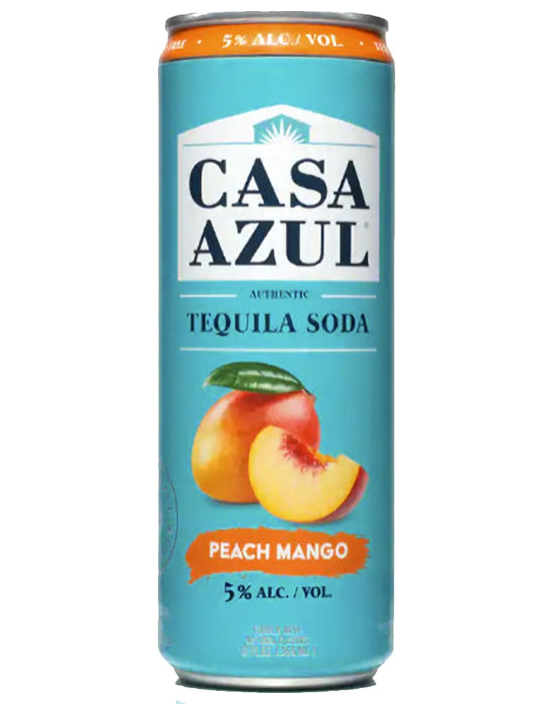 Casa Azul Peach Mango Tequila Soda, California 4-Pack Cans