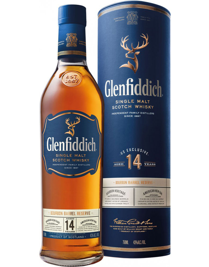 Glenfiddich Glenfiddich 14 Year Old Bourbon Barrel Reserve Single Malt Scotch Whisky Speyside, Scotland