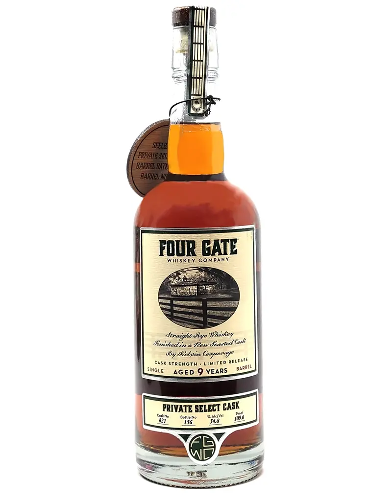 Four Gate Whiskey Private Select Indiana Rye Whiskey 9-Year, Kentucky