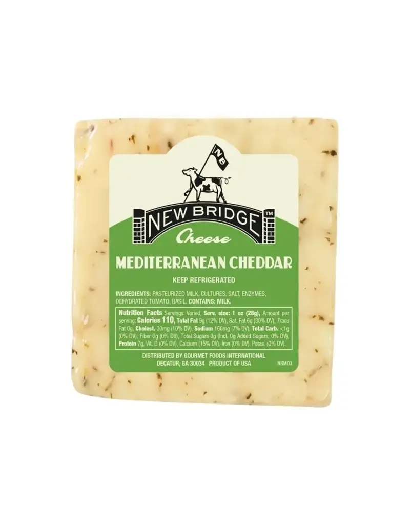 New Bridge Mediterranean Cheddar Cheese, 7oz, USA