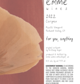 Emme Wines 2022 'Anything For You' Carignan, Ricetti Vineyard, Redwood Valley, California