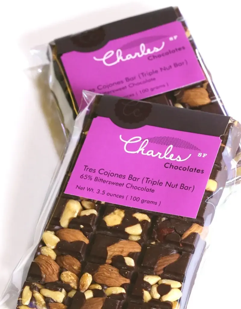 Charles Chocolates Tres Cojones, 3.7oz - Single Bar