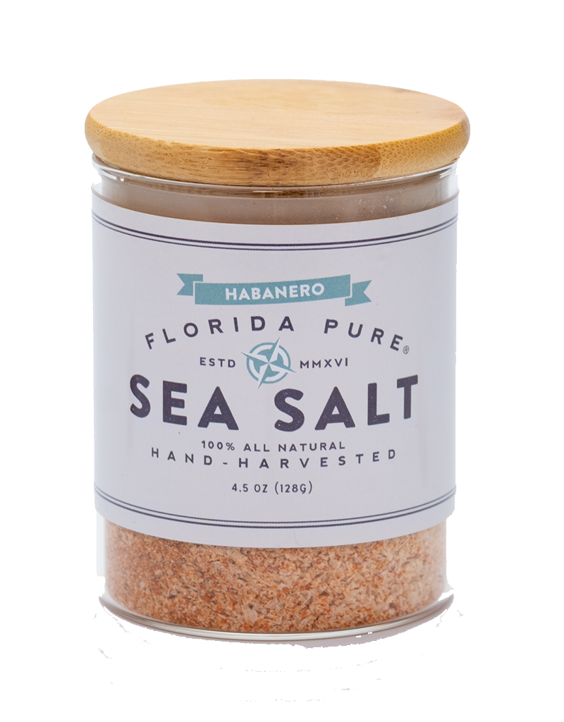 Florida Pure 'Habanero', Hand-Harvested Sea Salt  - Single Can, 4.5oz