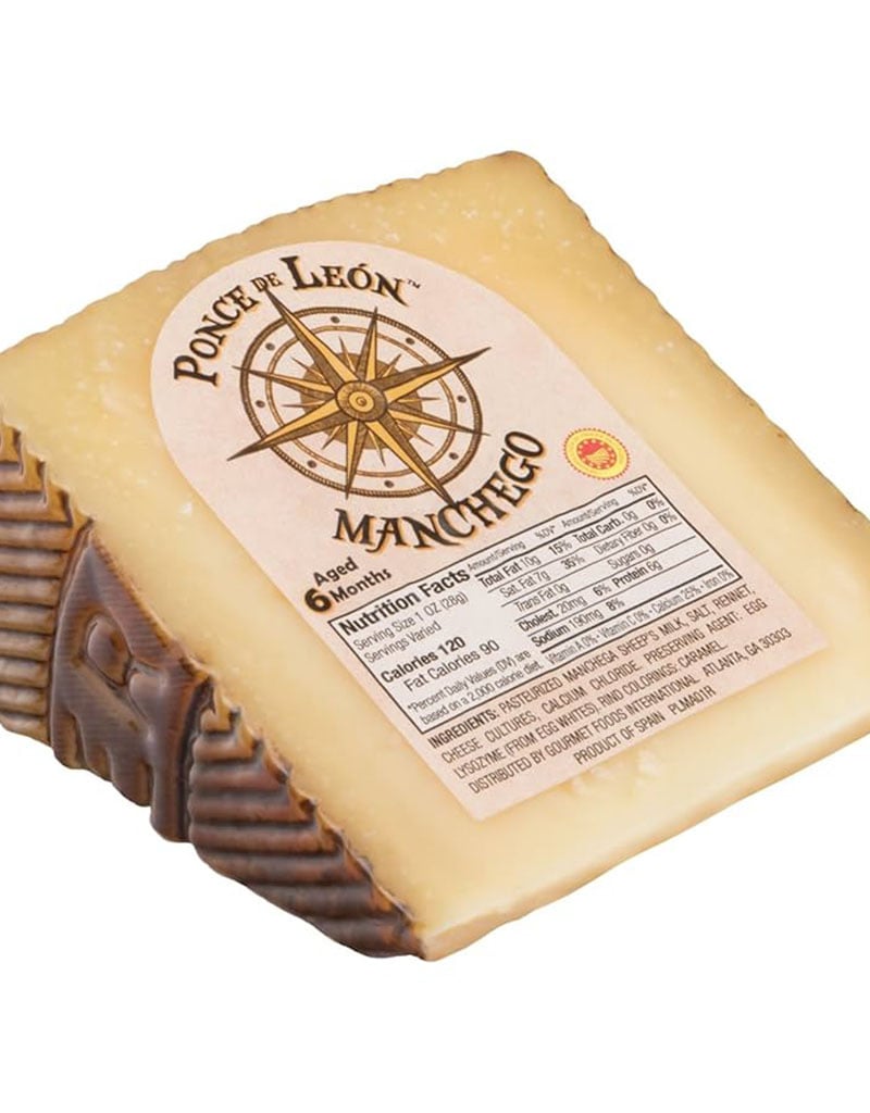 Ponce de León Manchego Cheese, Aged 6 Months, Spain 8oz