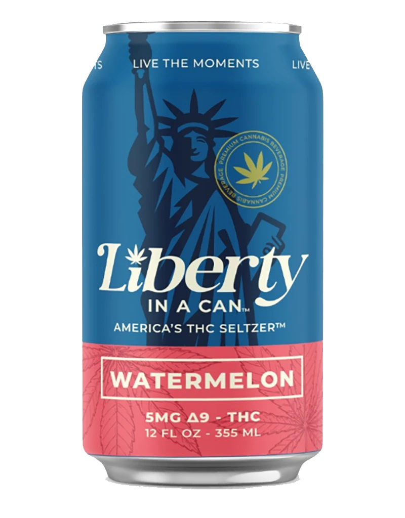 Liberty In A Can Watermelon 5mg THC Seltzer, Tennessee - 4pk - 12oz Cans