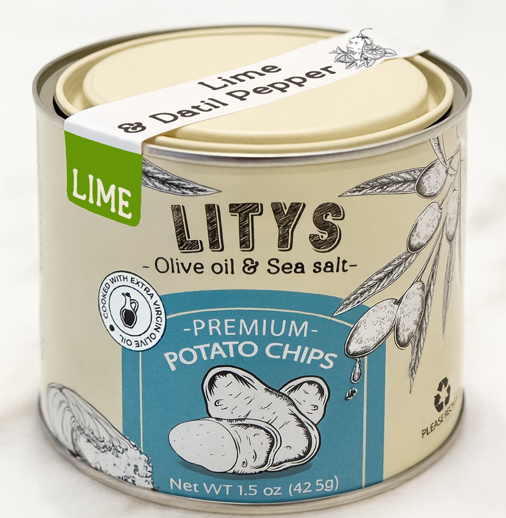 LITYS Lime & Datil Pepper Potato Chips - Single 1.5oz Tin