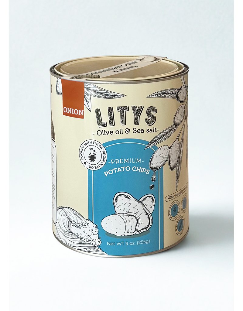 LITYS Caramelized Onion & Honey Potato Chips - Single 9oz Tin