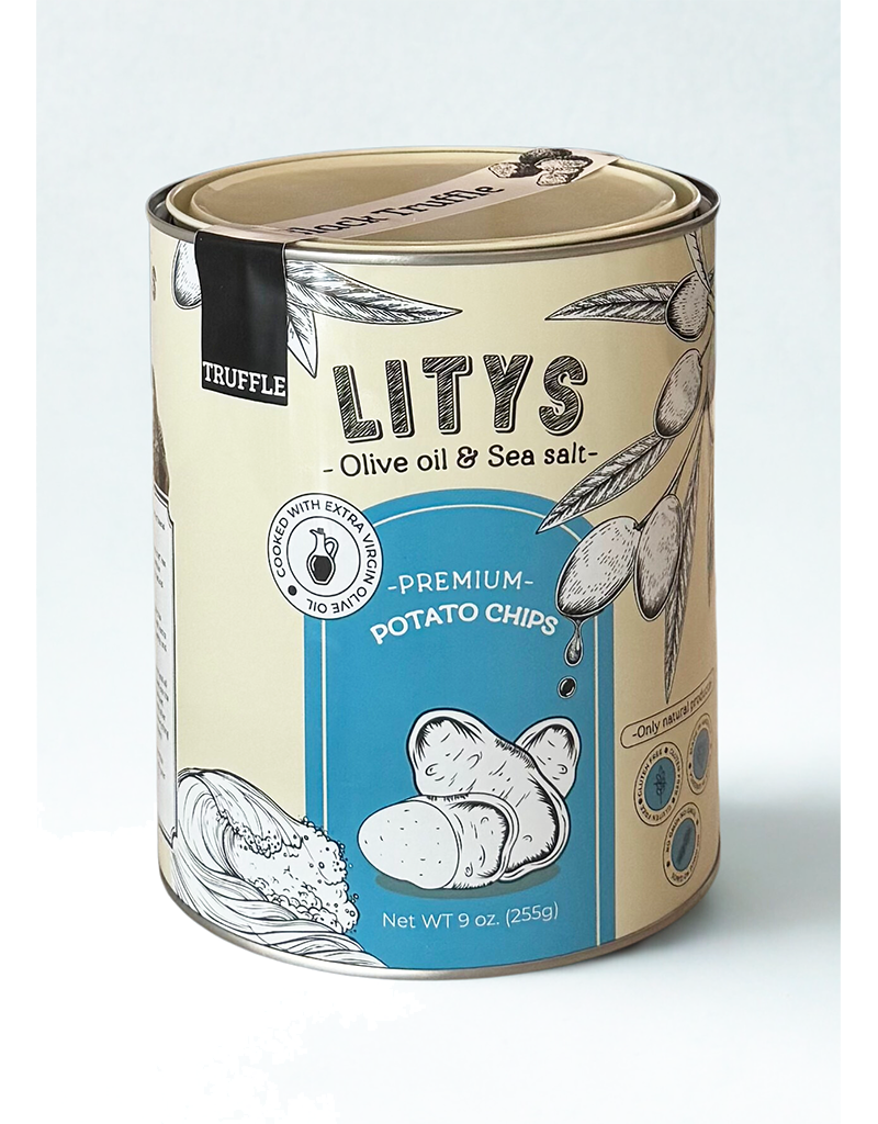 LITYS Black Truffle Potato Chips - Single 9oz Tin