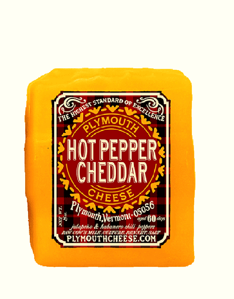 Plymouth Hot Pepper Cheddar Cheese Vermont, USA - Single 8oz Block