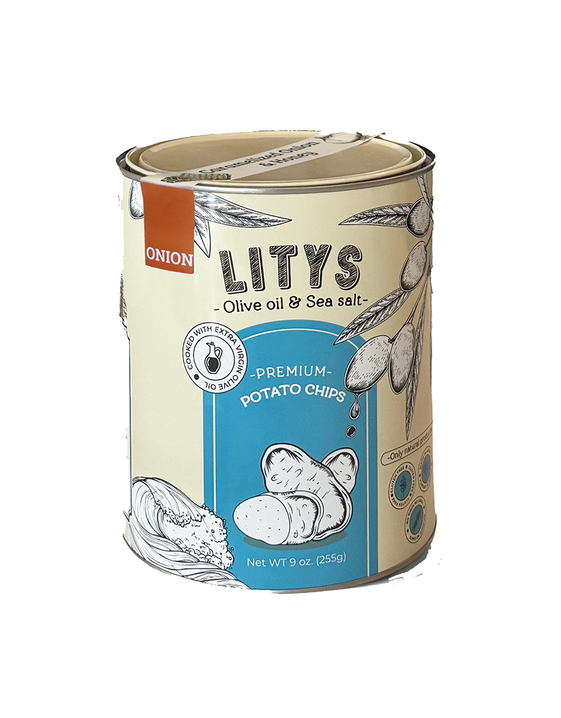 LITYS Caramelized Onion & Honey Potato Chips - Single 9oz Tin