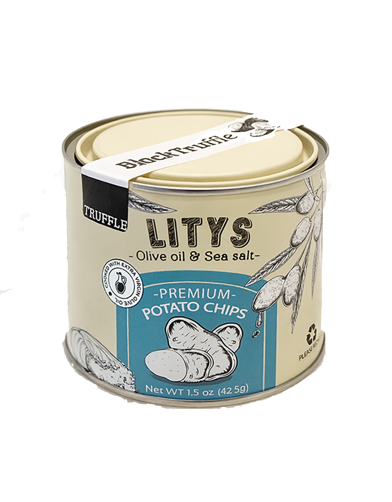 LITYS Black Truffle Potato Chips - Single 1.5oz Tin