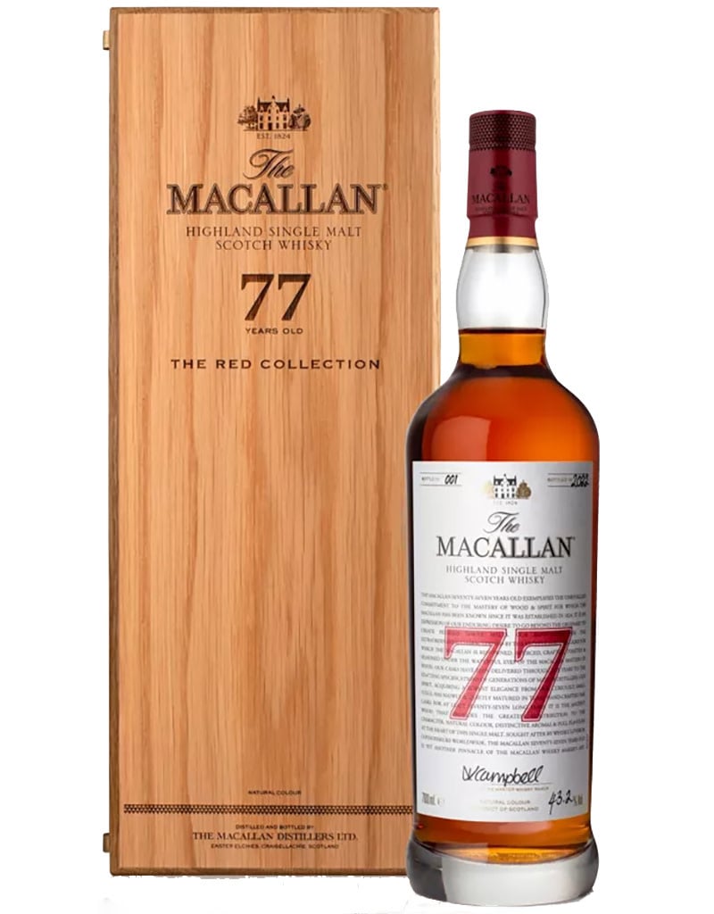 The Macallan 'The Red Collection' 77 Year Old Single Malt Scotch Whisky Speyside - Highlands, Scotland 700mL