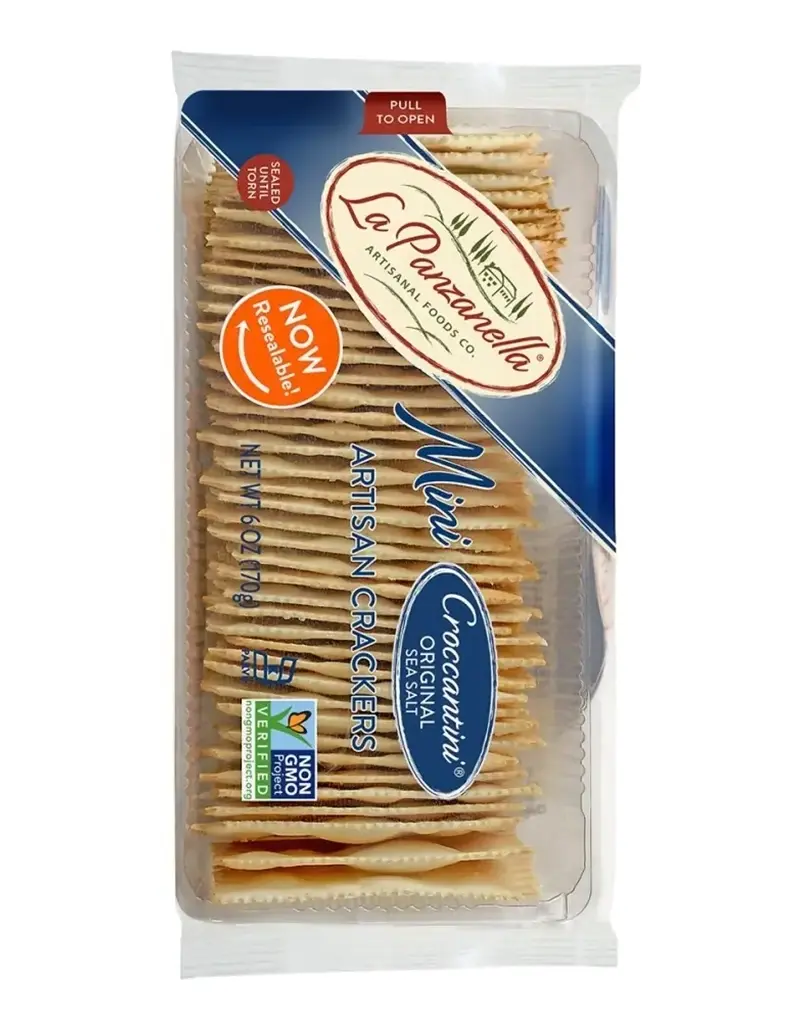 La Panzanella Mini Croccantini Sea Salt, Crackers - 6oz Single Tray