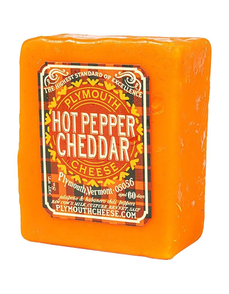 Plymouth Hot Pepper Cheddar Cheese Vermont - Single 8oz Block