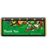 Zotter Thank You Chocolate Bar w/ Almond Praline 2.47 oz - Austria