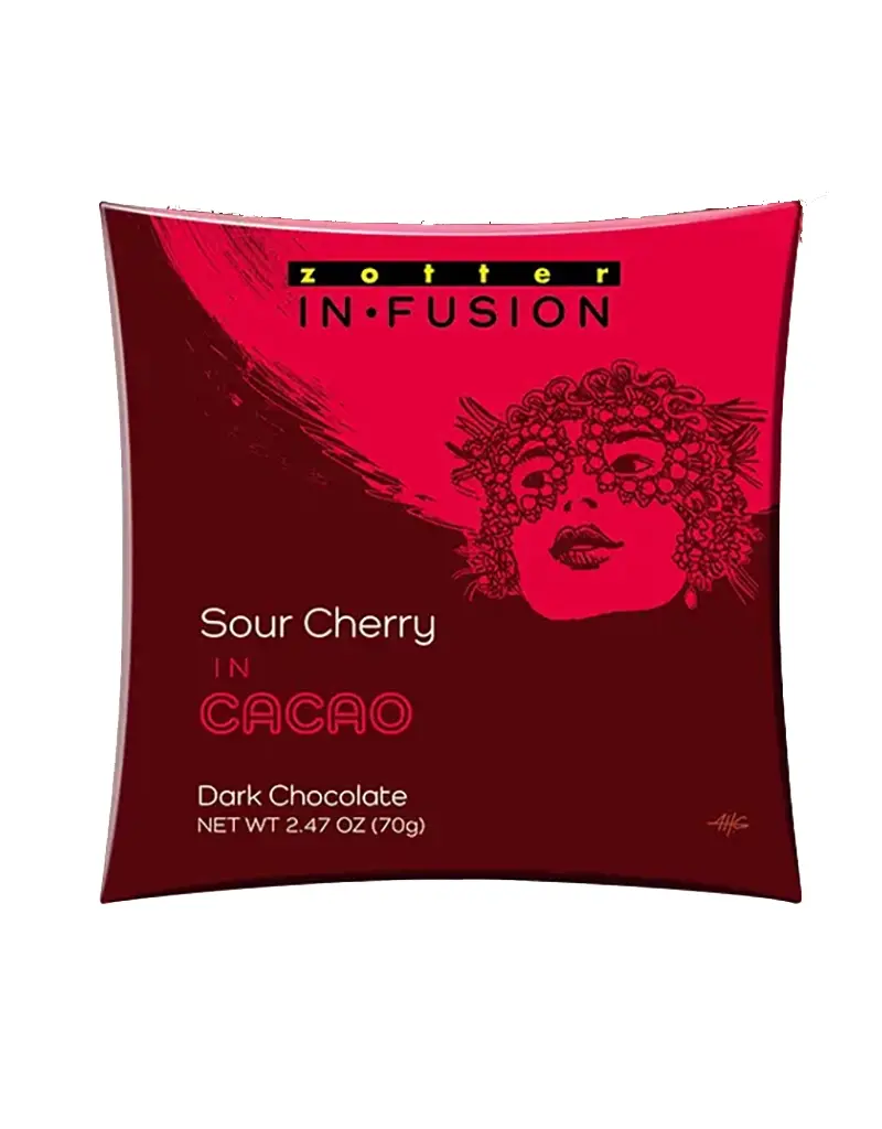 Zotter In Fusion Sour Cherry Cacao Chocolate Bar 2.47 oz - Austria