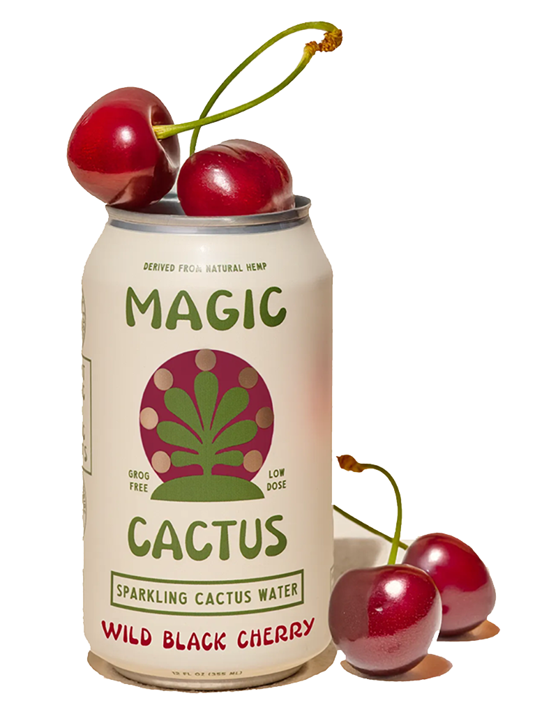 Magic Cactus Wild Black Cherry Sparkling Water with THC, Scottsdale, Arizona - 4pk Cans