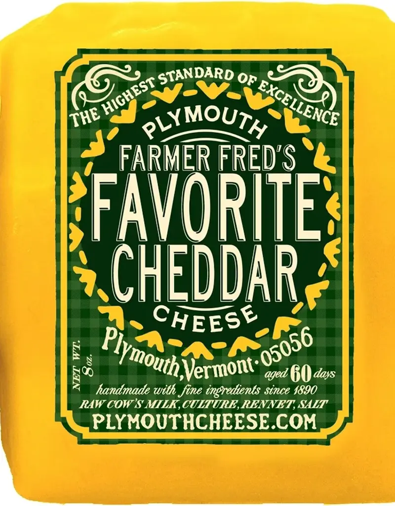 Plymouth Farmer Fred's Favorite Cheddar, Vermont - Single 8oz Block