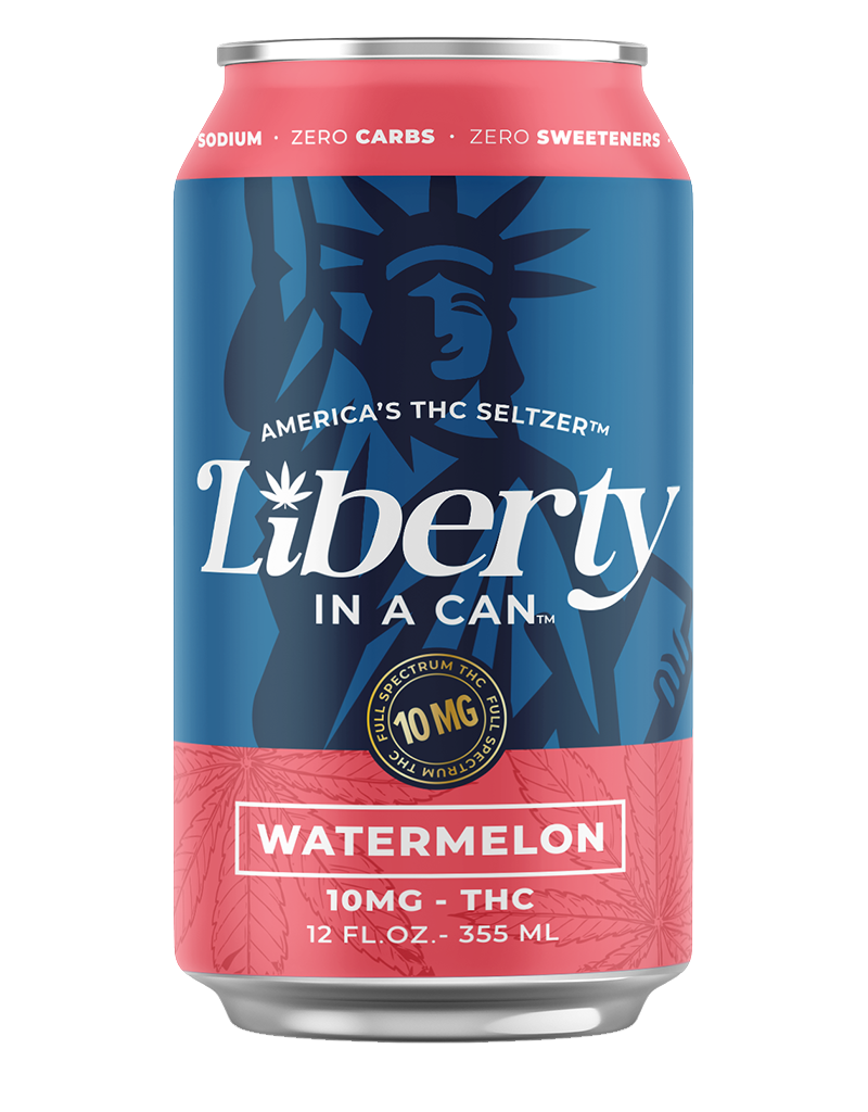 Liberty In A Can 10mg THC Watermelon Seltzer, Tennessee - 4pk - 12oz Cans