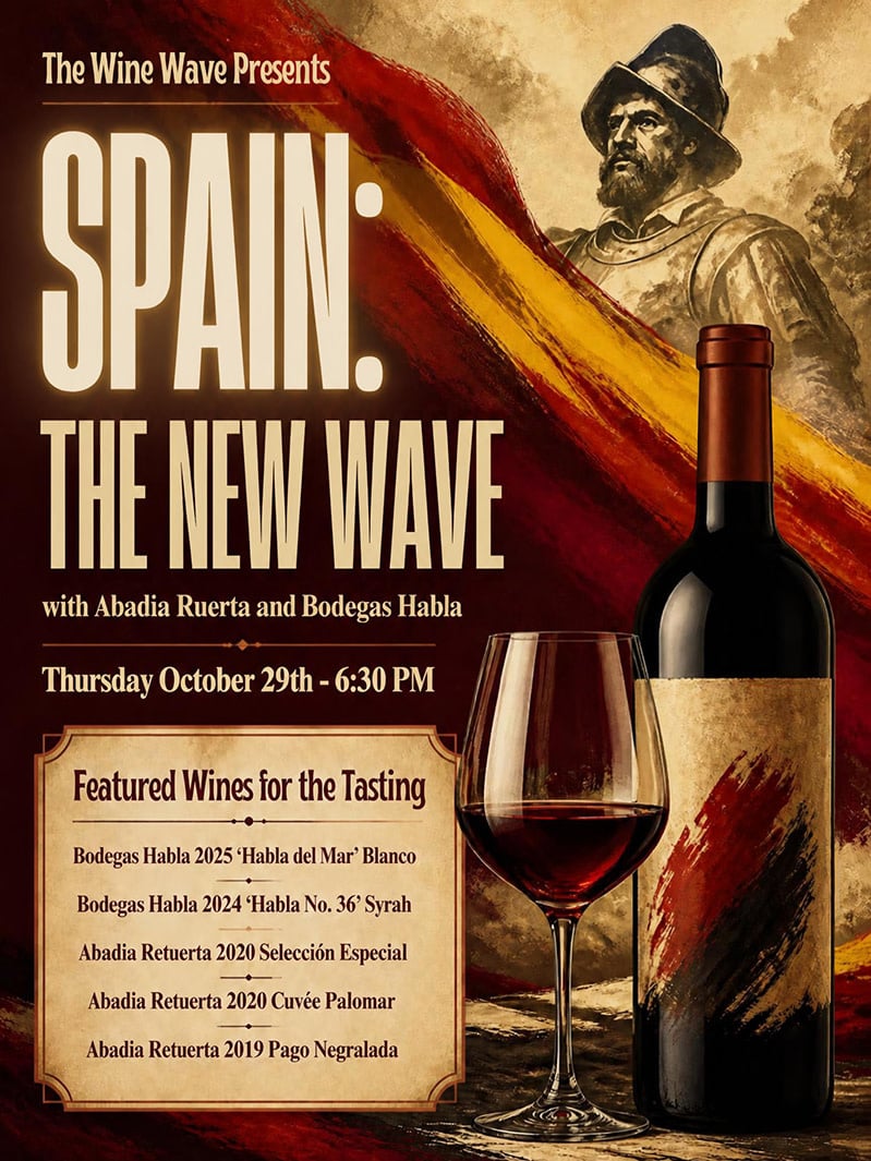 6:30 PM | Thursday | 29 October | España's new Wave with Abadia Retuerta & Bodegas Habla | Event Tasting Ticket
