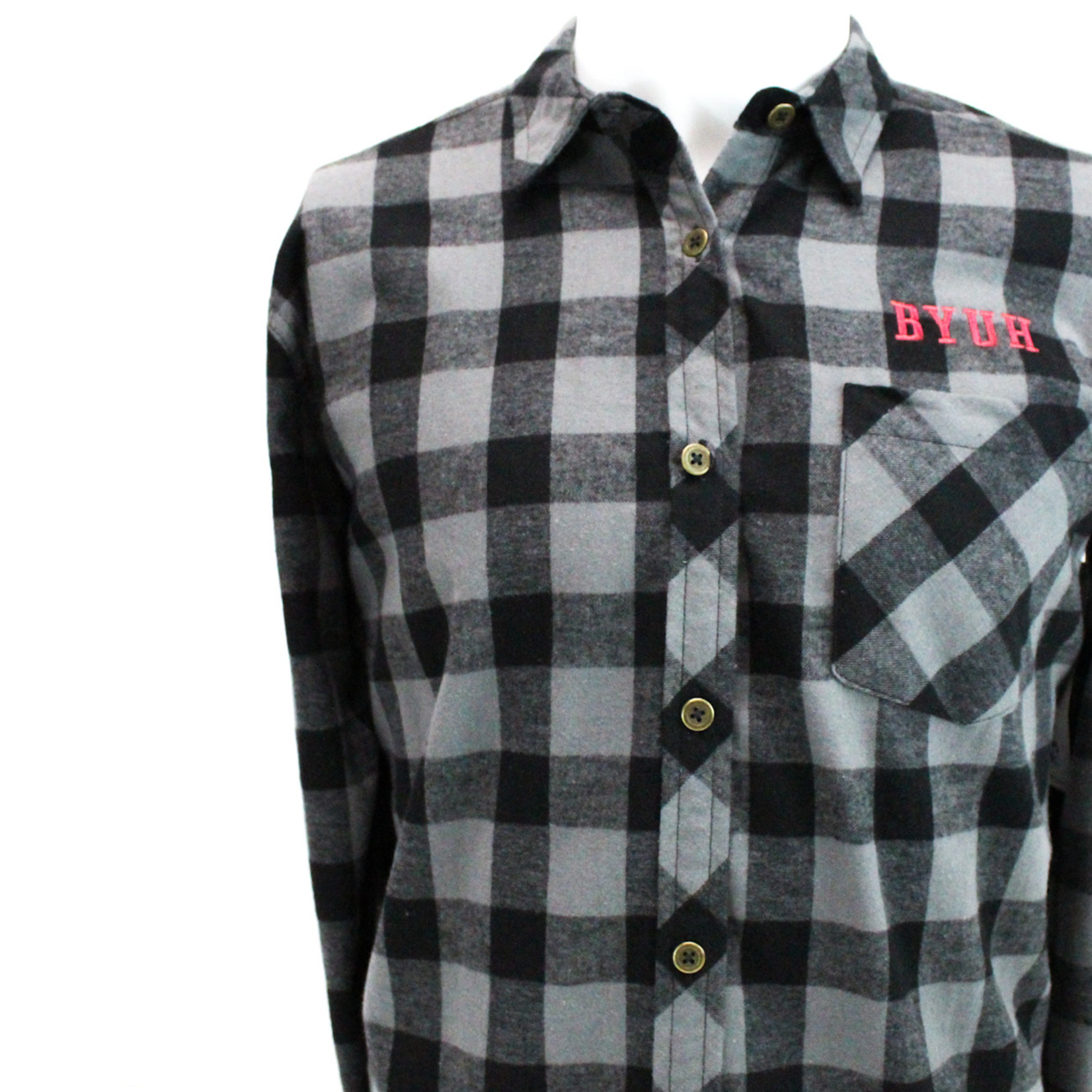 Clearance - BYUH Ladies Flannel Button Down Shirt