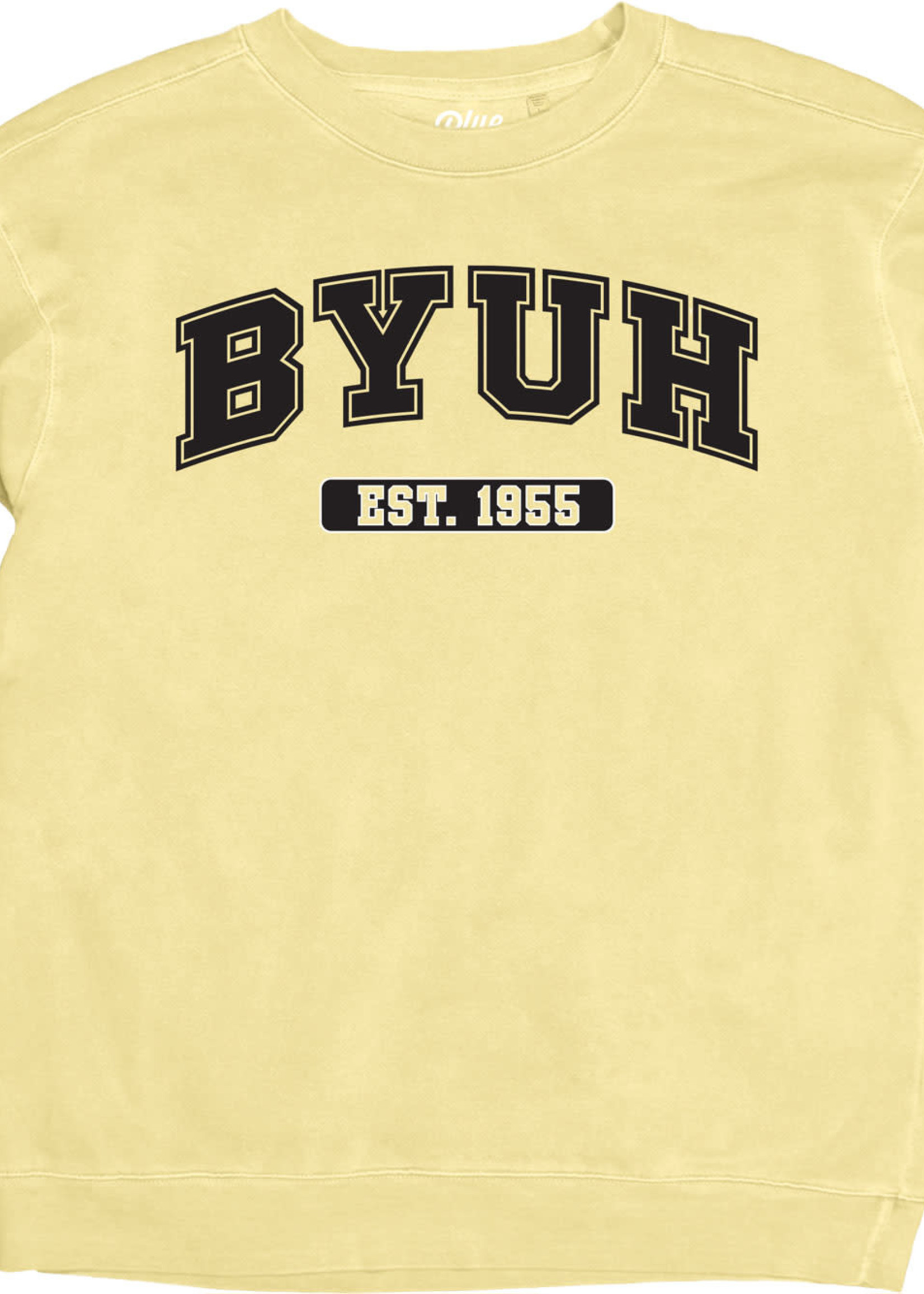 Blue 84 Dyed Ringspun "BYUH 1955" Fleece Crew -