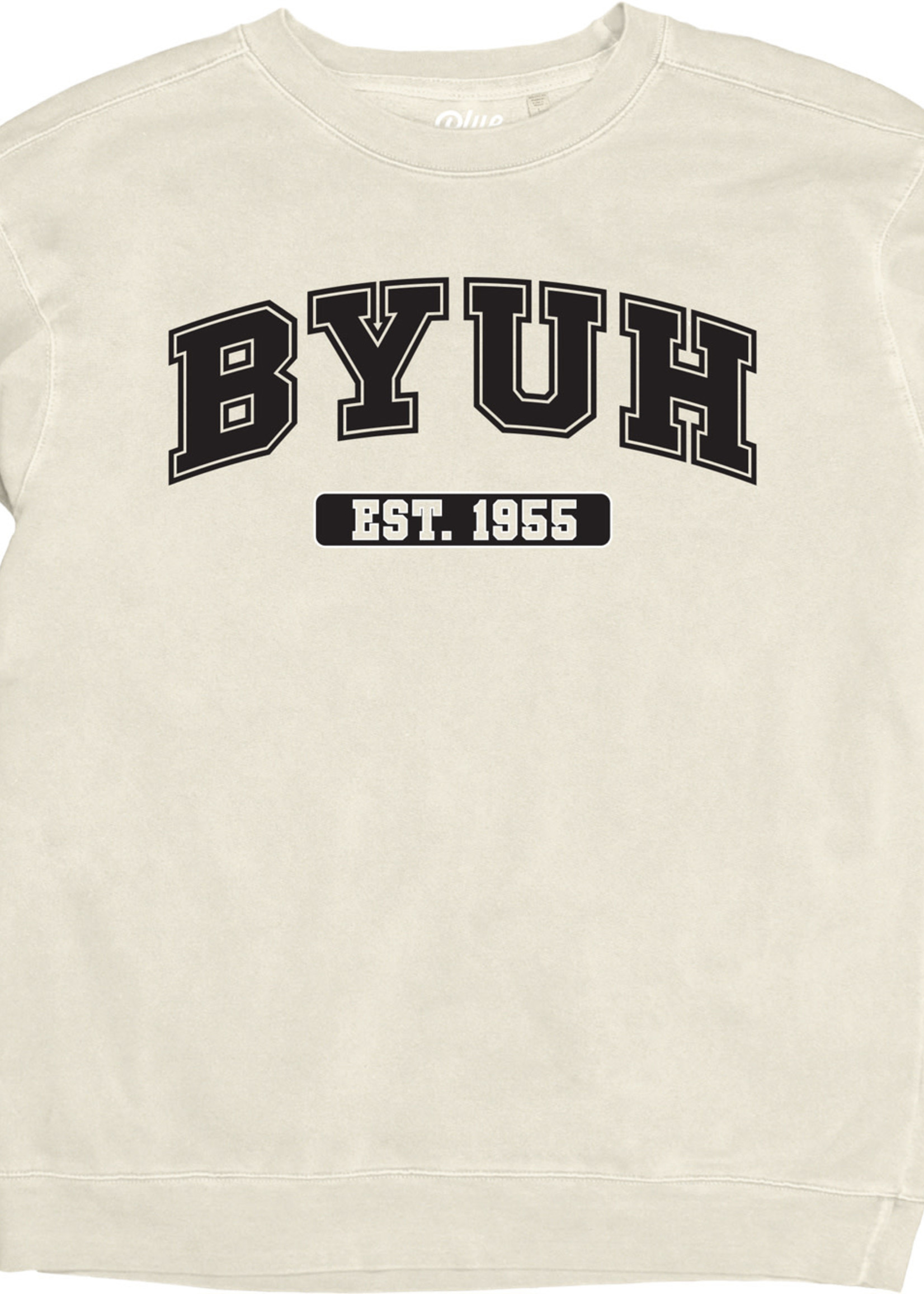 Blue 84 Dyed Ringspun "BYUH 1955" Fleece Crew -