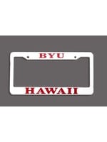 BYUH Plastic White License Frame