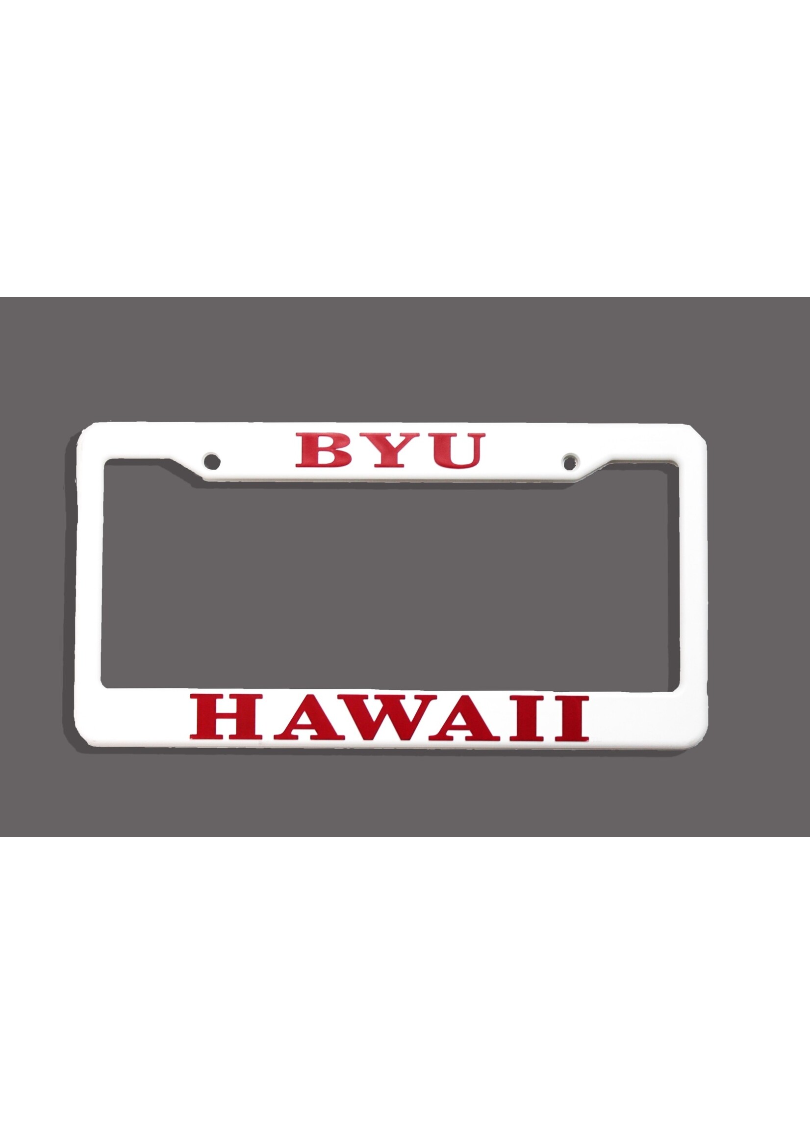 BYUH Plastic White License Frame