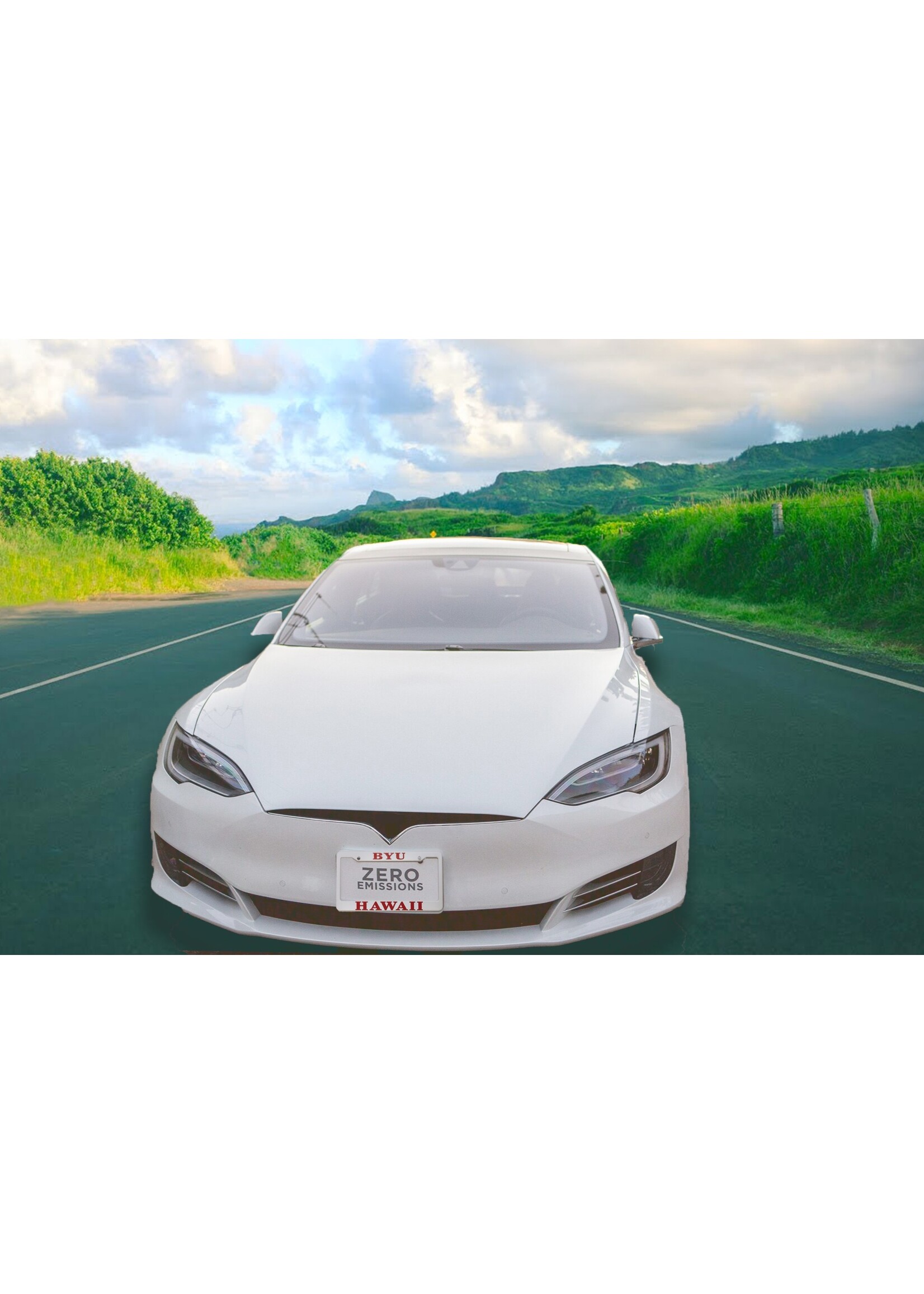 BYUH Plastic White License Frame