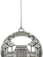 Ornament Laie Temple Round Cutout Silver
