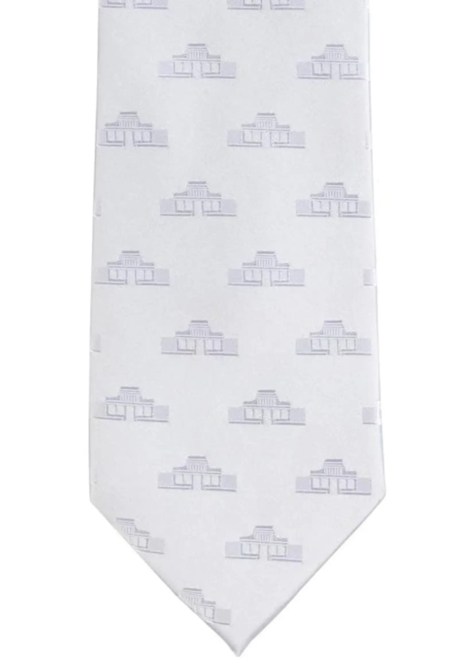 Laie Temple Neck Tie (White)