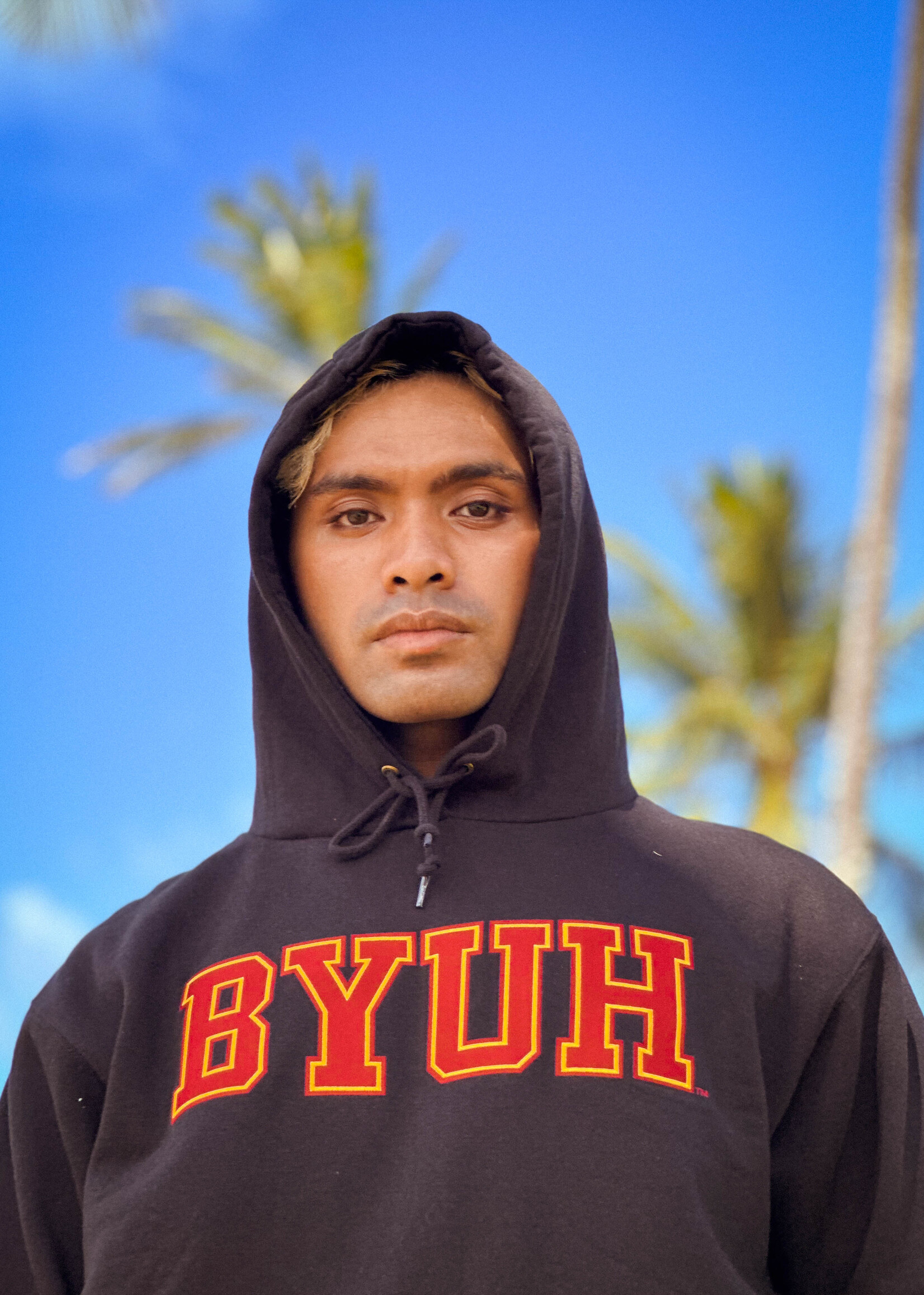 Blue 84 Hoodie With Red BYUH & Gold -