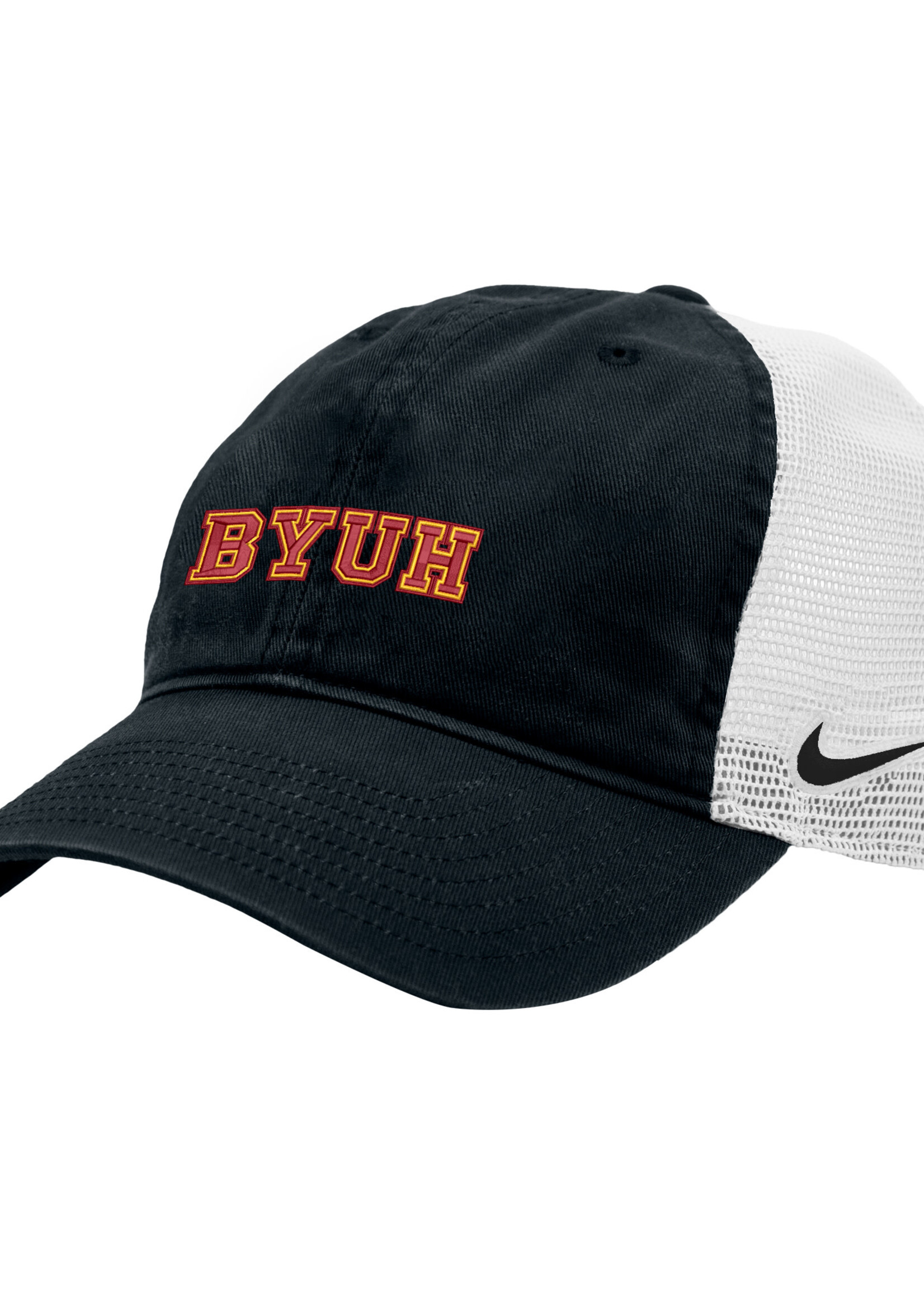 Nike Nike Black Washed Trucker Cap with BYUH Gold Logo