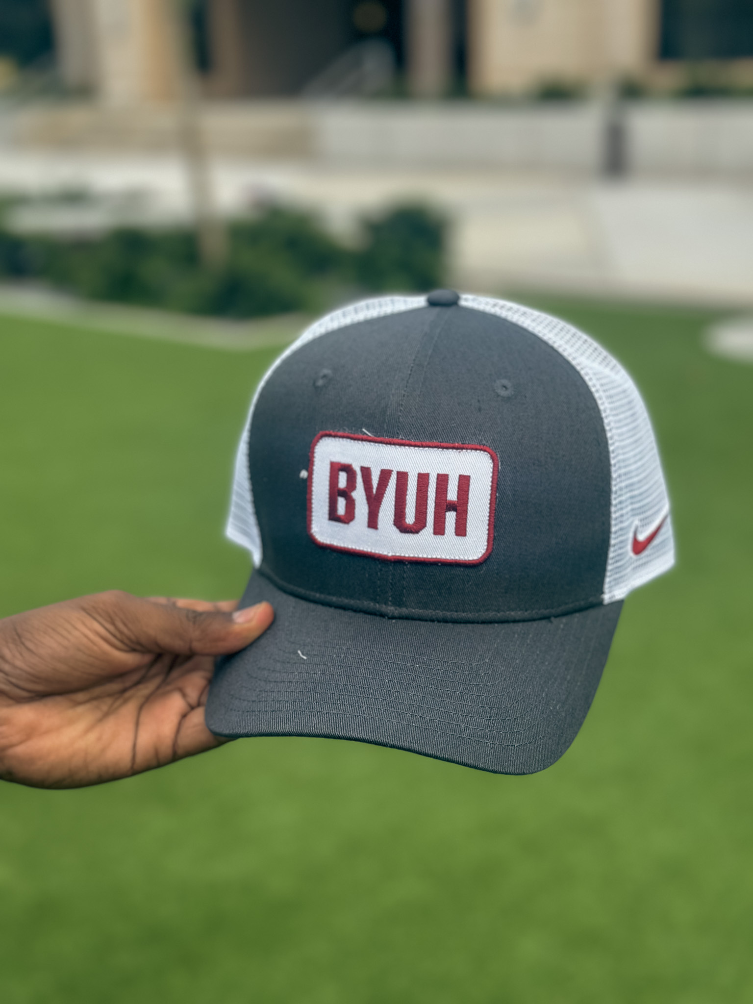 Nike BYUH Anthracite With Cardinal Logo Tucker Cap BYUH Store