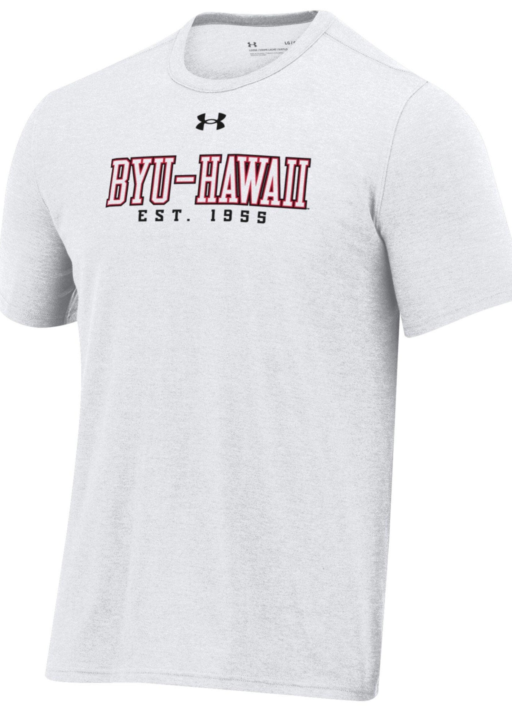 Under Armour Under Armour BYU-Hawaii White Tee With Cardinal -