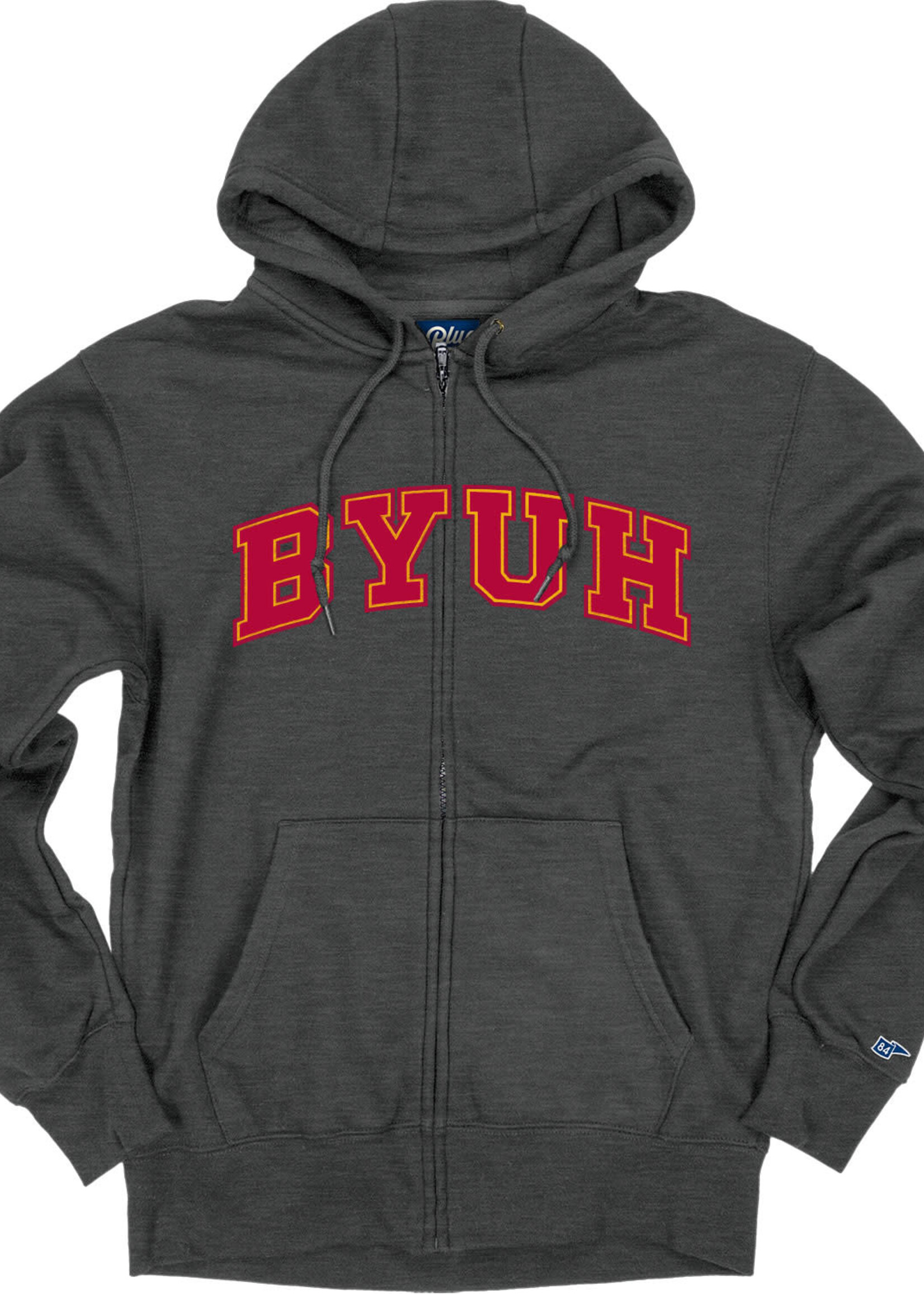 Blue 84 BYUH Franklin Full Zip Hoodie Charcoal -