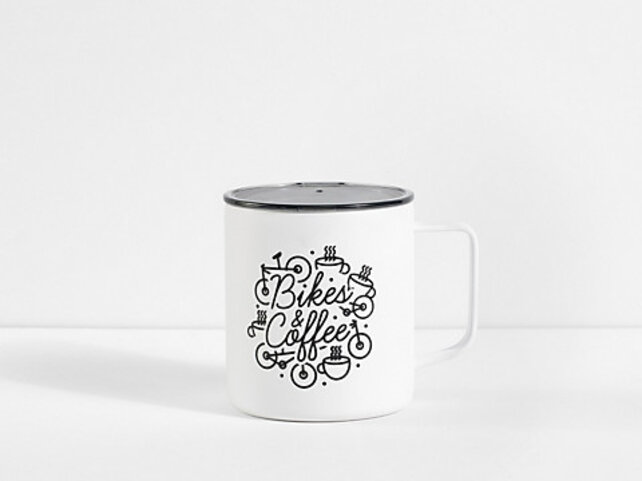 Trek Bikes & Coffee Mug 14oz White