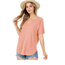 Gemma Waffle Short Sleeve Slit Neck Top